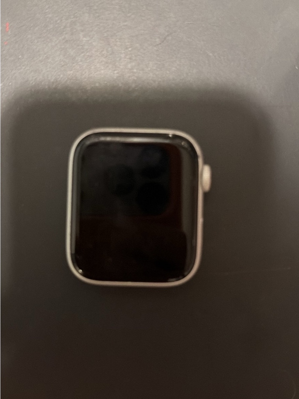 Silver Smartwatch Case with Black Screen